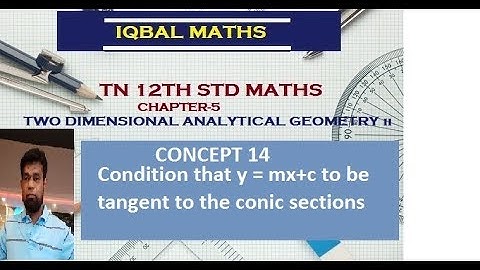 TN 12TH MATHS CONCEPT 14  CONDITION FOR THE LINE  TO BE TANGENT  CHAPTER 5 2D ANALYTICAL GEOMETRY