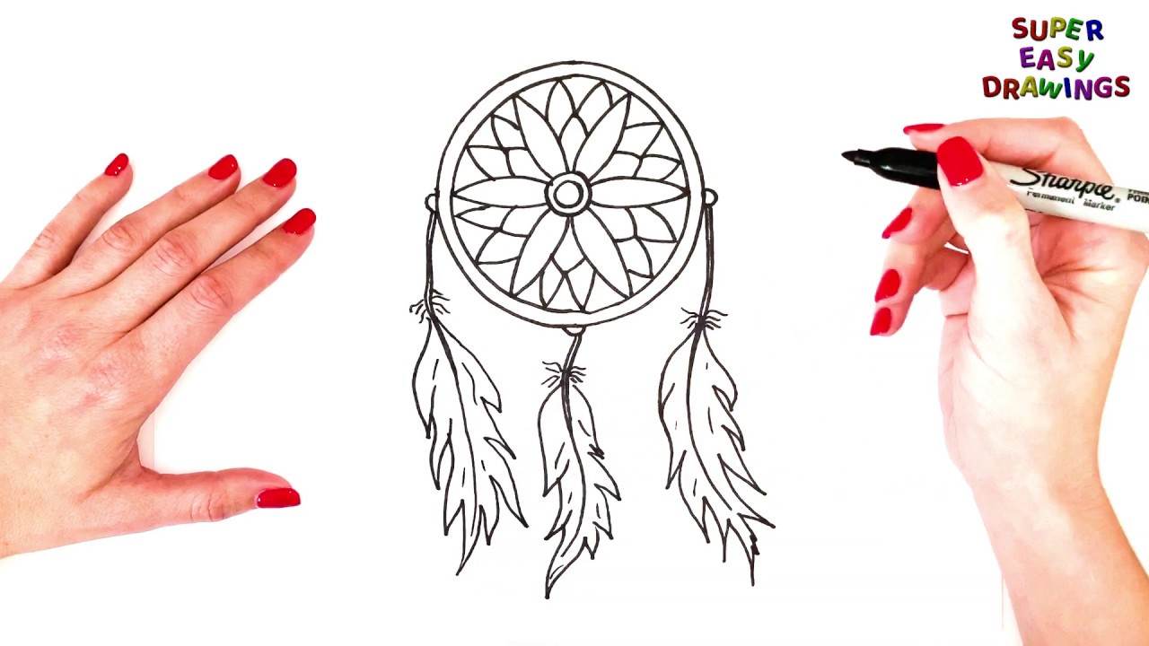 How to draw a Dream Catcher  YouTube