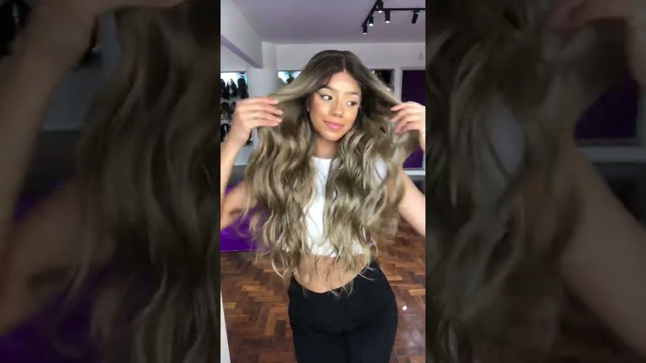 Lace Front Zara Castanho com Luzes Ondulada - Kira Perucas - Loja