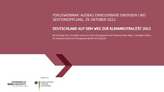 Ariadne-Webinar zum Ausbau Erneuerbare Energien: Deutschland auf dem Weg zur Klimaneutralität 2045