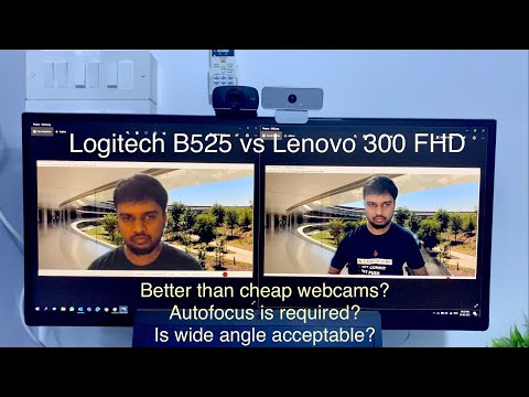 Lenovo 300 FHD vs Logitech B525 Webcam Comparison Review