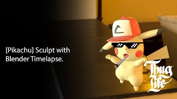 [Pikachu]  Sculpt with Blender  Timelapse.