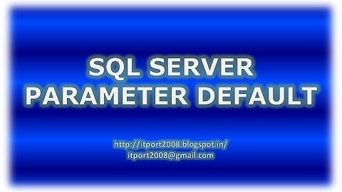 Optional Parameters in SQL Server Stored Procedures
