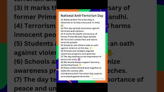 10 Lines on National Anti-Terrorism Day in English #Shorts |  #extension.com