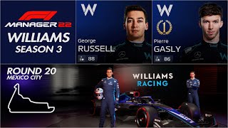 F1 Manager 22 [PS5] WILLIAMS S03/R20 - MEXICO CITY