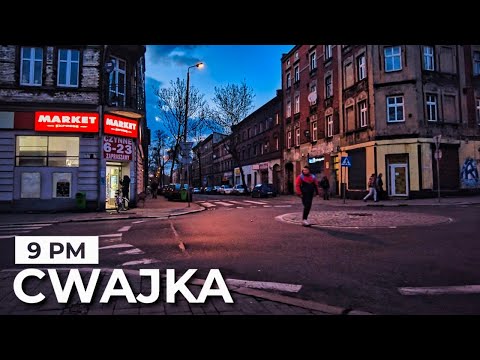 【4K】Kontrowersyjna Dzielnica Nocą, Chorzów, Cwajka