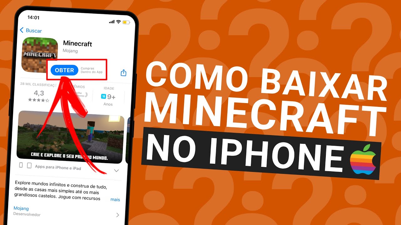 COMO BAIXAR MINECRAFT, DE GRAÇA NO IPHONE, 2023 📱🔥🔥 #minecraft #j, Minecraft