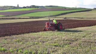 Nuffield 342 with Bamford plough in Scottish Borders