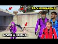 Noob ajjubhai and pro munnabhai funny play with desigamers  free fire highlights