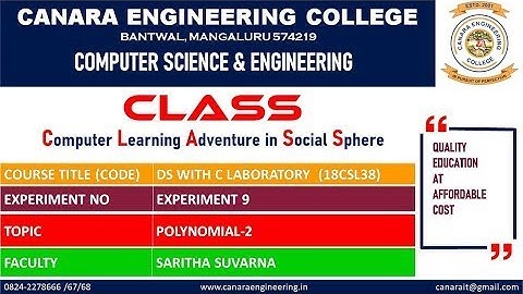 VTU DS LAB 18CSL38 DATA STRUCTURES LABORATORY POLYNOMIAL 2 E9 L2