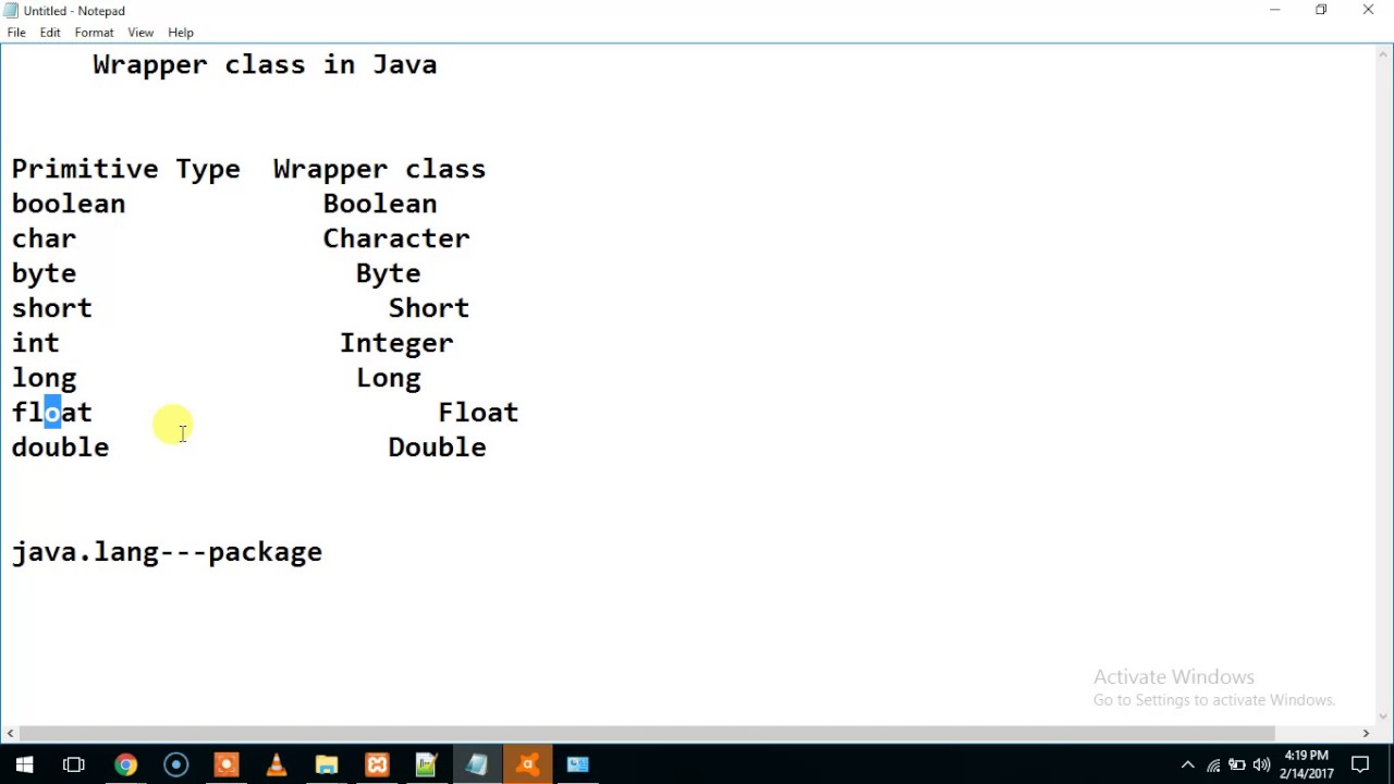 wrapper class with example in java part 2 - YouTube