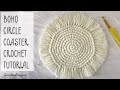 Boho Circle Coaster Crochet Tutorial | Home Decor