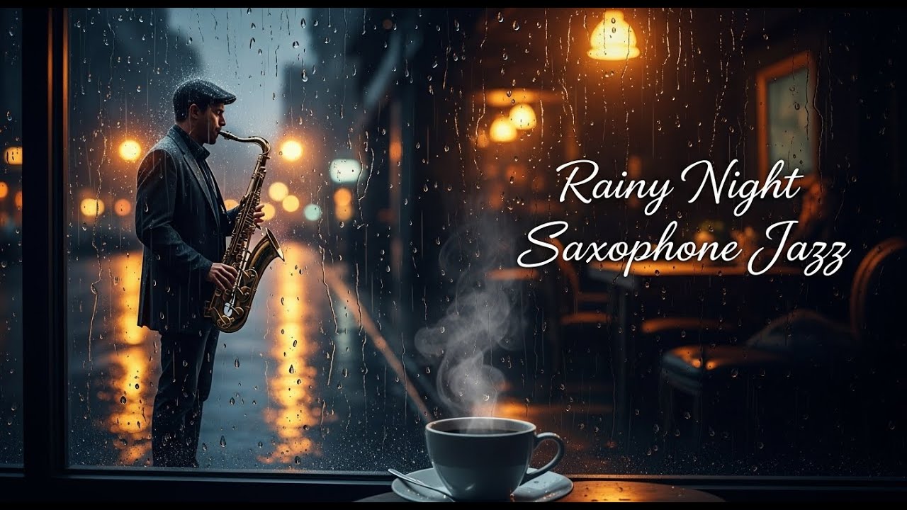 Smooth Rainy Saxophone Jazz 🌧 Soft Fireplace Ambience & Gentle Jazz for Rest