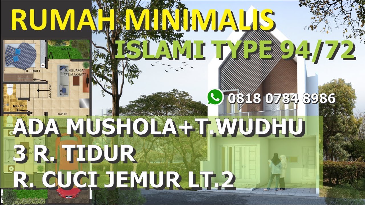 Rumah Minimalis Islami 2 Lantai 6x12 M