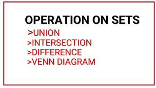 Operation on sets| CBSE XI Maths|  Union | intersection | symmetric difference | Venn Diagram