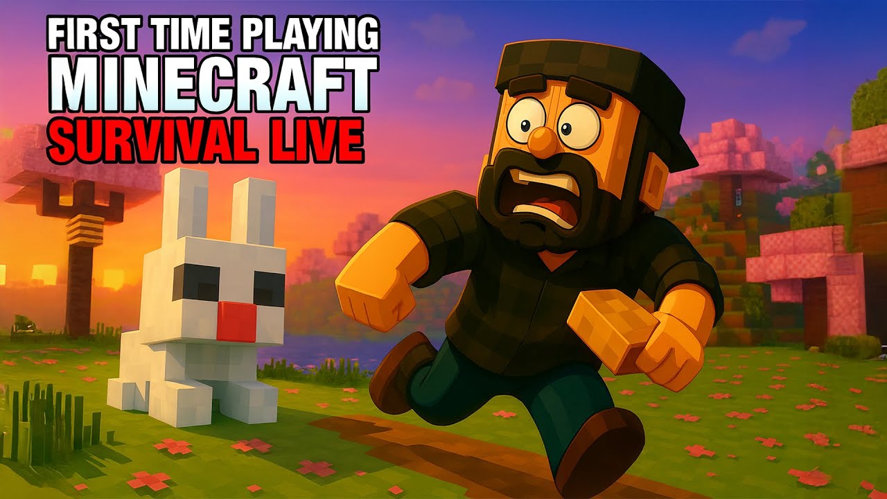 "FIRST TIME Playing Minecraft Survival 😱 | Can I Survive My First Night ...