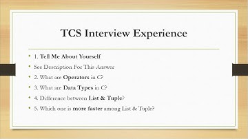 TCS Interview Experience 2021 & 2022 | Most important Interview Question Of TCS