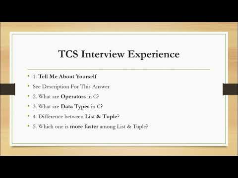TCS Interview Experience 2021 & 2022 | Most important Interview Question Of TCS