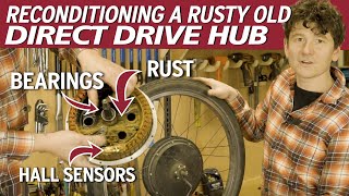 Fixing up an old ebike hub motor with water damage, shot bearings, and a broken hall sensor