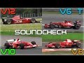 One Brand, One Racetrack: Ferrari F1 Engines Soundcheck - 2014 V6 Turbo, V8, V10, V12