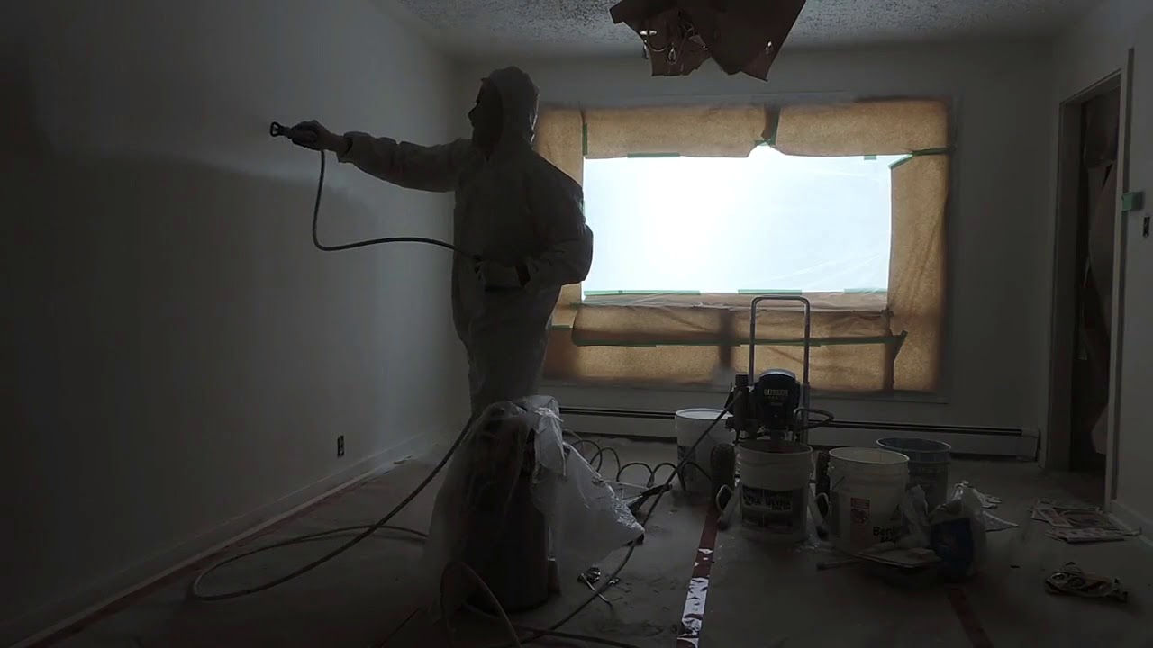 Spray Painting Interior Walls In Halifax Canada Youtube