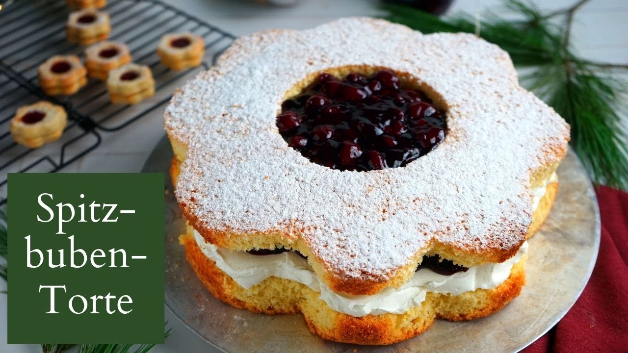 XXL SPITZBUBE - Spitzbuben-Torte selber machen - Weihnachtstorte Rezept - Kuchenfee AD