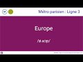 Comment prononce-t-on les stations de métro de la ligne 3 à Paris ?