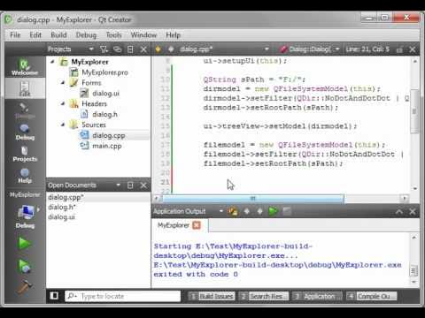 C++ Qt 49 - QFileSystemModel a simple file explorer example - YouTube