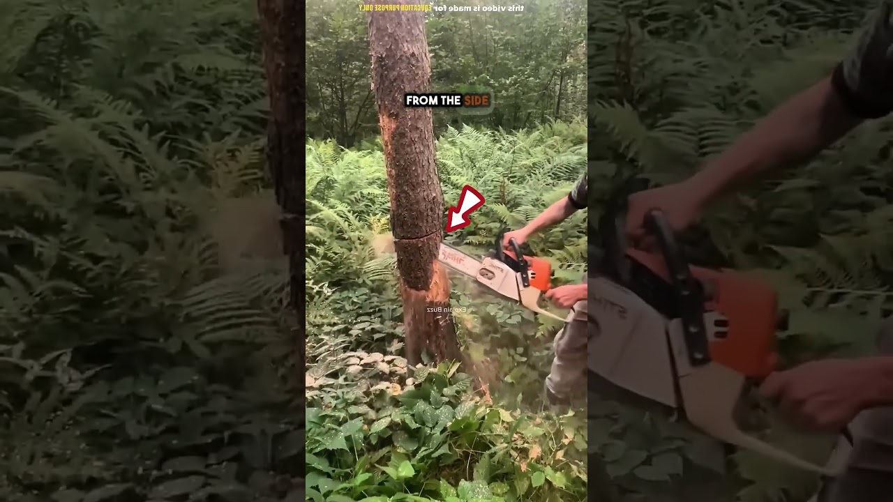 Smart Tree Cutting Trick Revealed!🌲