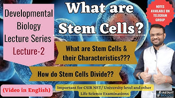 Dev. Biology Lecture 2| What are Stem Cells & their Characteristics? How do Stem Cells Divide? (Eng)