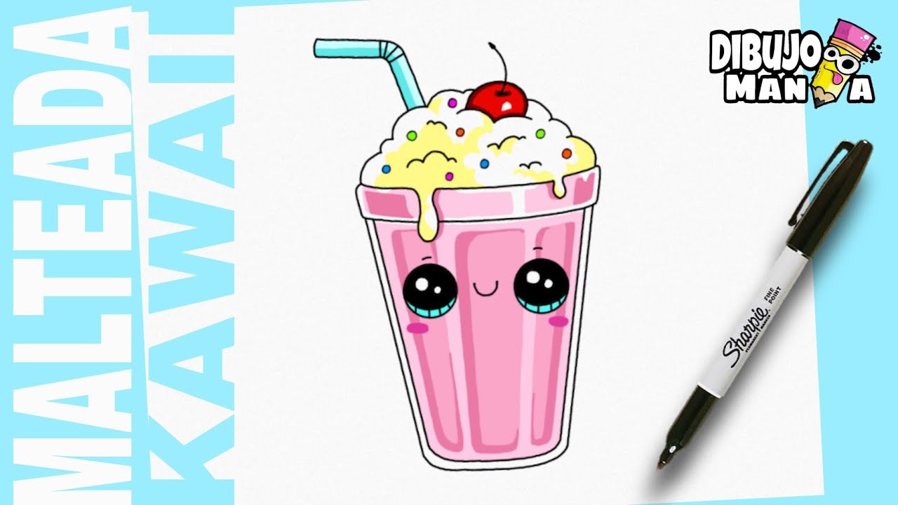 COMO DIBUJAR UNA MALTEADA KAWAII | FÁCIL | PASO A PASO | how to draw kawaii  milkshake | step by step - thptnganamst.edu.vn