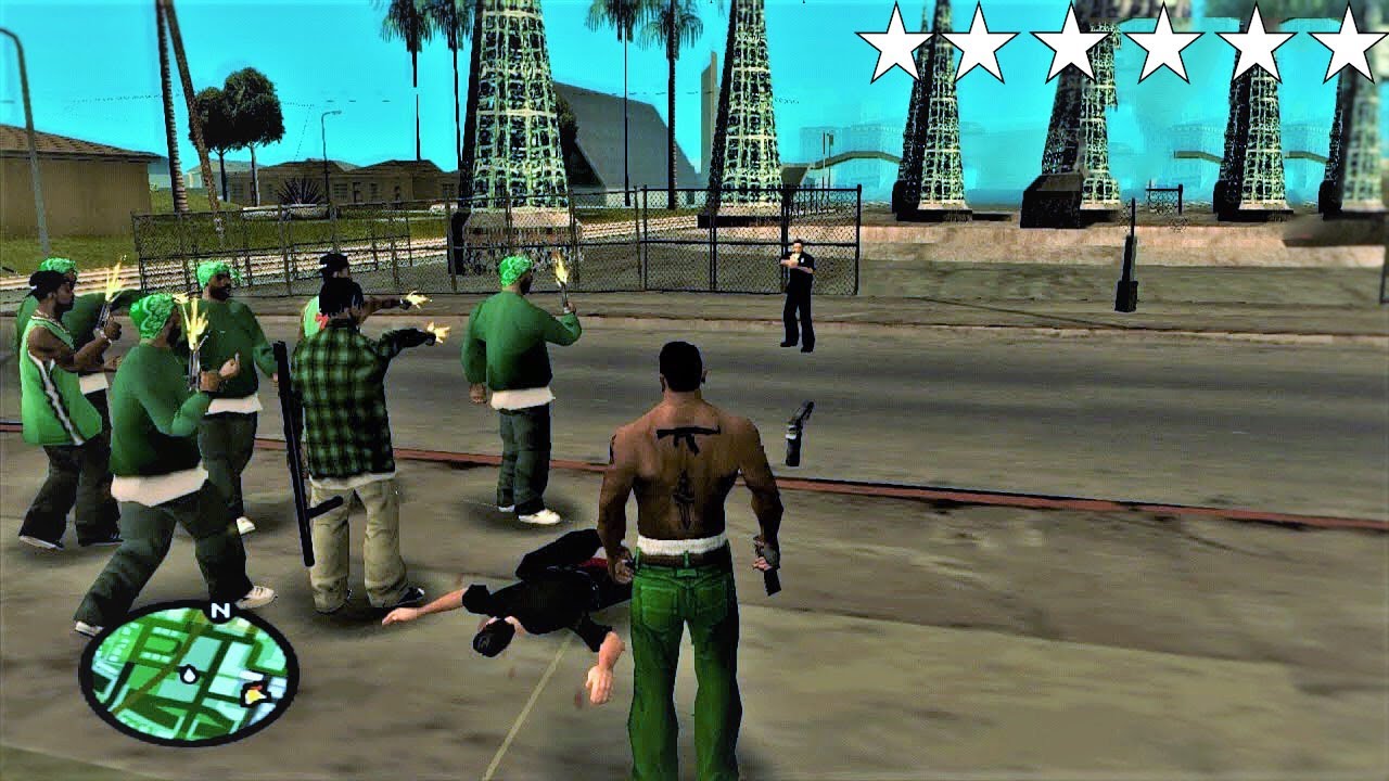 GTA San Andreas - Riots In Los Santos & CJ's 6 STAR COP BATTLE (GTA SA ...