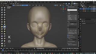 捏一顆仿日式的頭 Blender 雕刻 拓樸