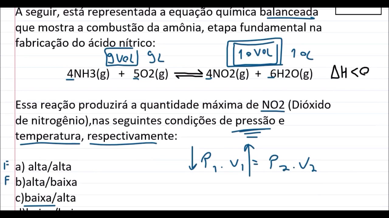 Deslocamento do Equilibrio Químico - Le Chatelier - YouTube
