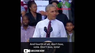 Former President Obama Gets interrupted By A Trump Supporter And Give Him A message Don't Boo Vote!!