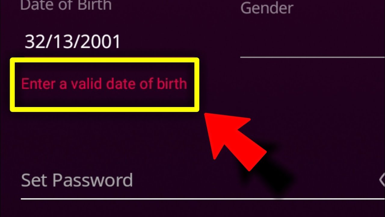 Enter date. Date of Birth. Your Date of Birth.