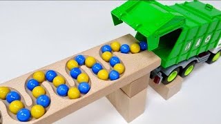 Marble Run Race ☆ HABA Slope & Retro Makita Truck,Dump Truck,Garbage Truck Long version #8 by Marble Tandem 8,523 views 4 months ago 1 minute, 21 seconds