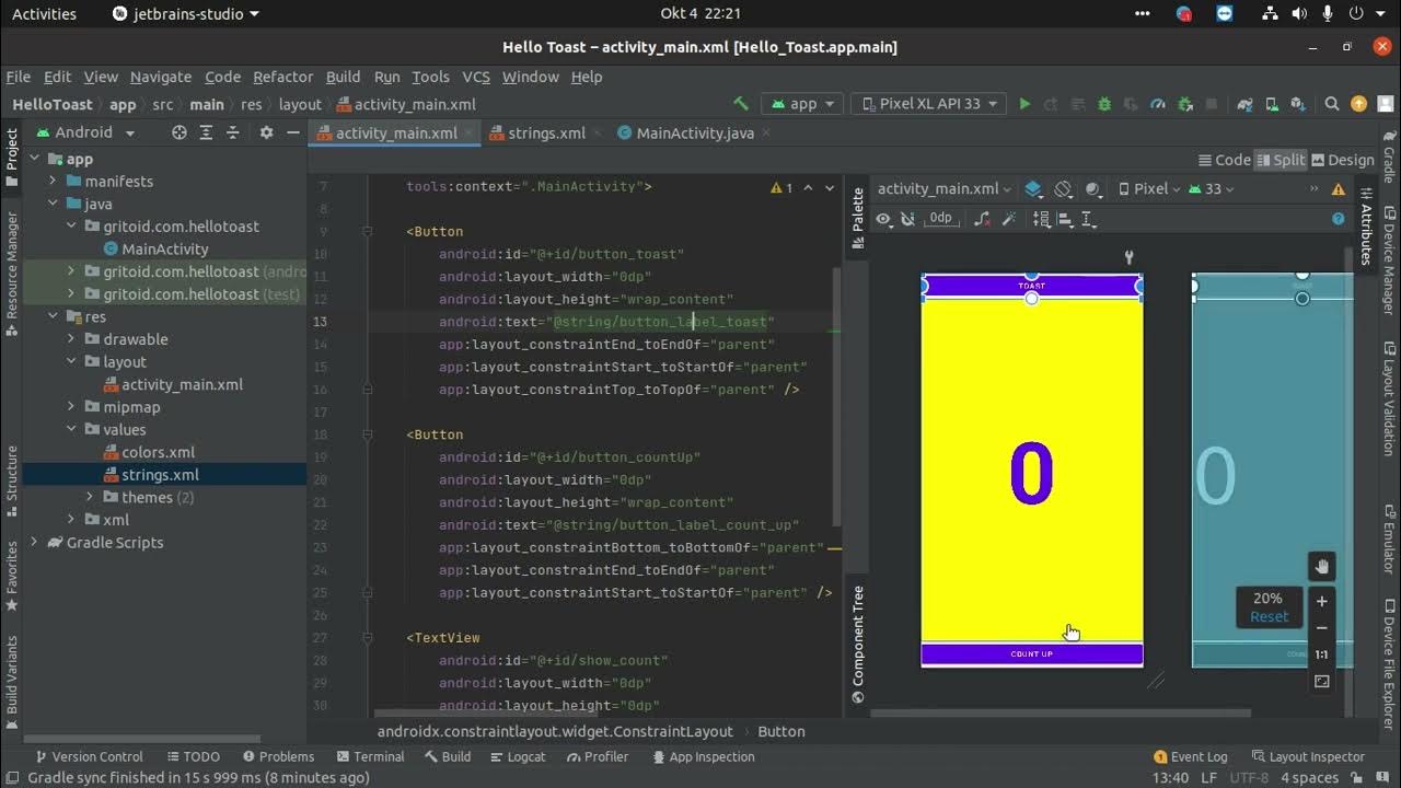 Tutorial Android Programming - Your first interactive UI - YouTube