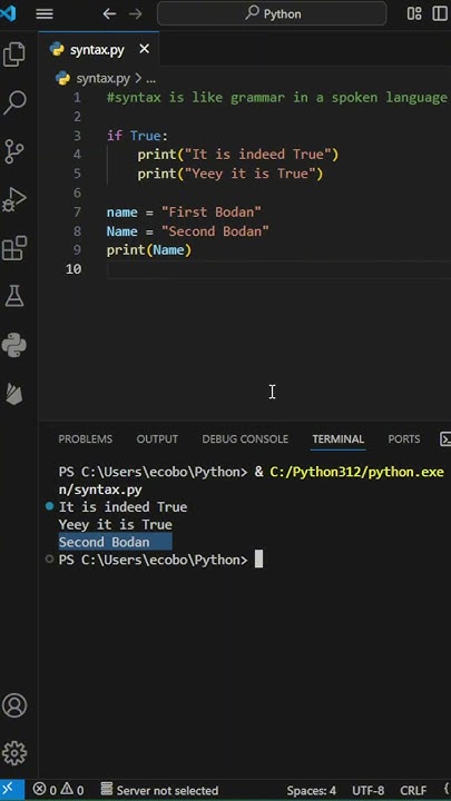 Python on Speed ⚡: 4. Basic Syntax Rules in Python - YouTube