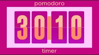 30 I 10 pomodoro timer / 2,5 hour • magenta sunset design • flip timer • no music • only bell /