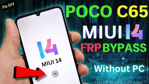Poco C65 Frp Bypass | Miui 14 Google Account Unlock