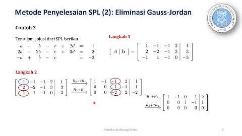 Subbab 2.2 (4/4) Metode Penyelesaian SPL