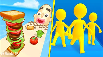 💚Sandwich Runner Vs Join Clash 3D - Max Levels Gameplay Android, ios Walkthrough | PK Mandal OP