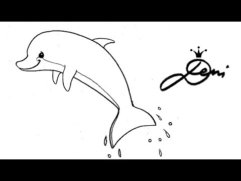 Delfin zeichnen lernen für Kinder 🐬 How to draw a dolphin for kids 🐬 как се рисува делфин за деца