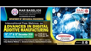 Dr. Y. Ravikumar : Advances in Digital Additive Manufacturing : Webinar day 2/3 screenshot 5