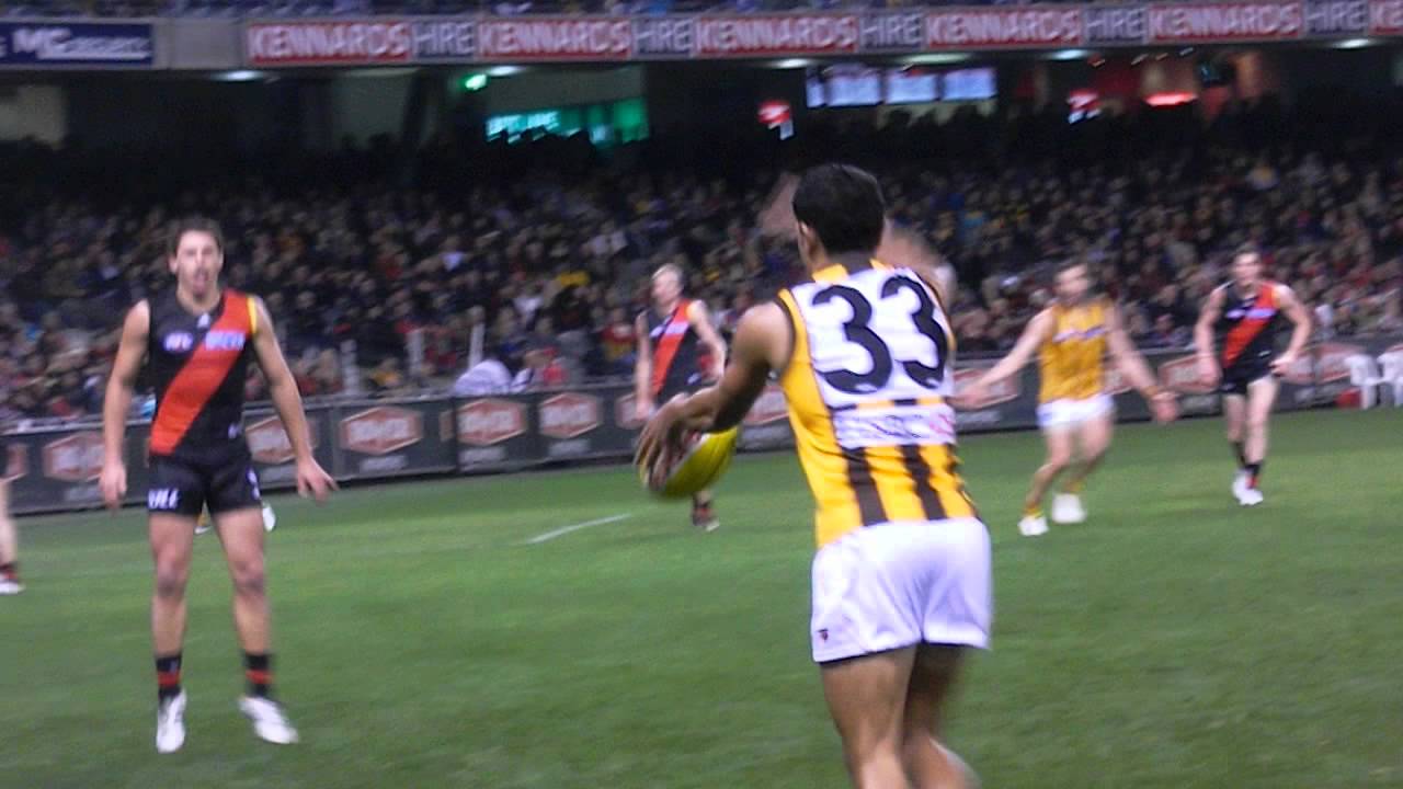2012 AFL R18 Essendon v Hawthorn - Rioli up close!!! live@Etihad - YouTube