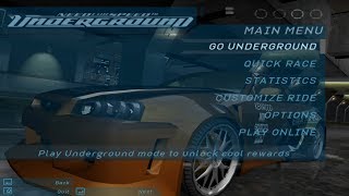 Main menu of the old computer game "need for speed: underground 2003"
in ultra high definition 3840x2160 with widescreen patch. theme:
original sou...