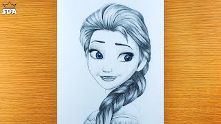How To Draw Elsa Step by Step || Queen Elsa Drawing || Drawing Frozen 2 screenshot 4