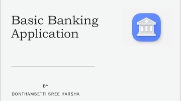 Basic Banking Application | The Sparks Foundation | Task#2 | #GRIPMAY21