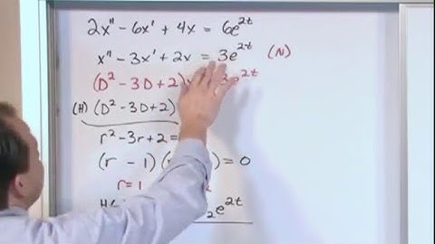 Lesson 20 - Non-Homogeneous ODEs Method Of Variation Of Parameters, Part 2